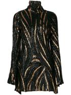 Halpern Embellished Fitted Mini Dress - Black
