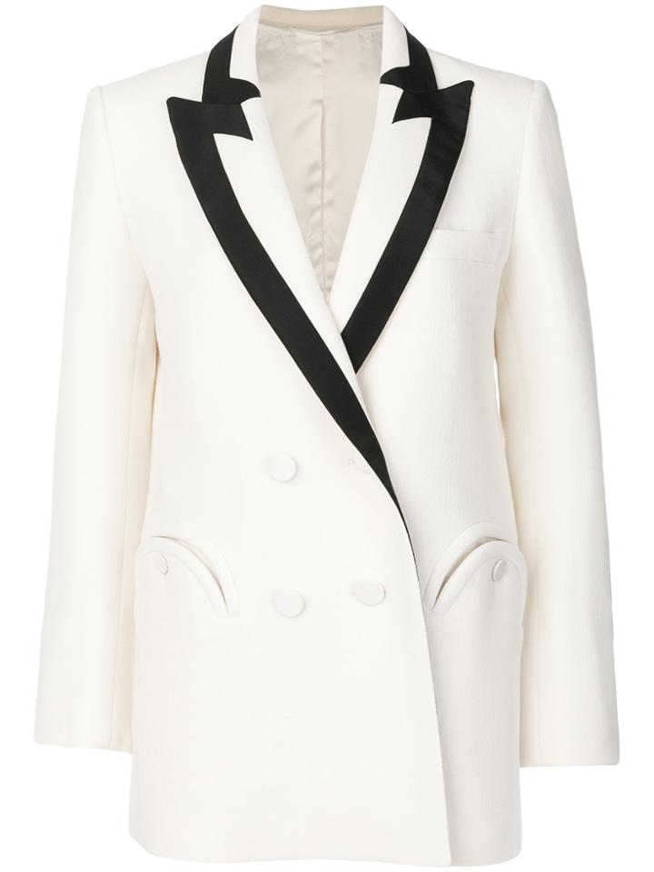 Blazé Milano Double-breasted Pocket Blazer - Nude & Neutrals