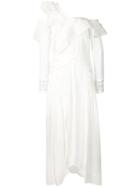 Self-portrait One Shoulder Drape Dress - White