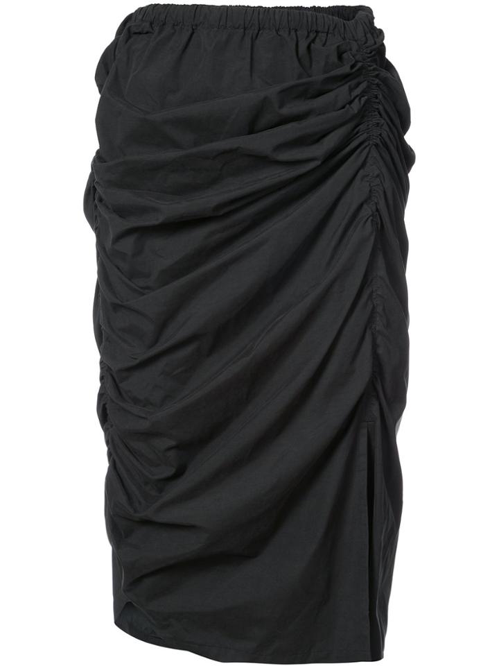 Yohji Yamamoto Gathered Tight Skirt - Black