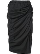 Yohji Yamamoto Gathered Tight Skirt - Black