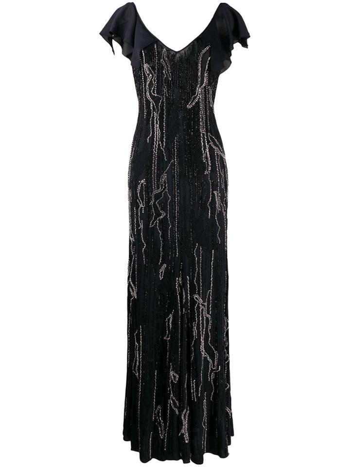 Amen Embellished Evening Dress - Black