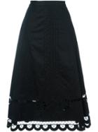 Temperley London 'bellanca' Midi Skirt, Women's, Size: 12, Black, Cotton