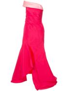 Oscar De La Renta One-shoulder Gown - Pink & Purple