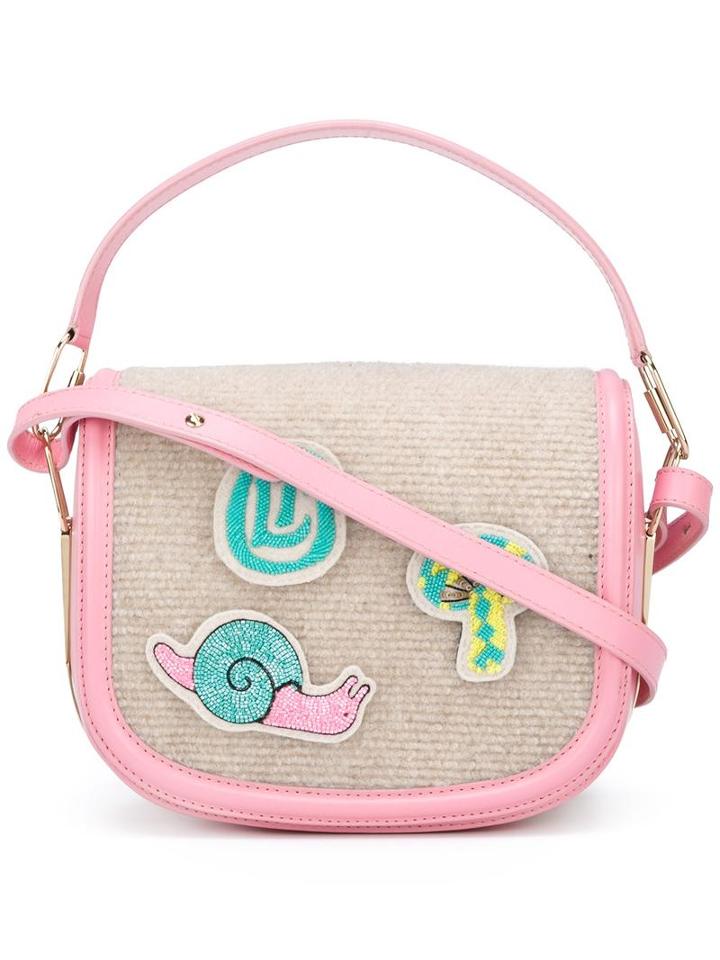 Olympia Le-tan 'carson' Shoulder Bag, Women's, Nude/neutrals, Cotton/calf Leather