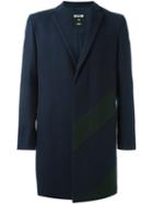 Msgm Panelled Coat, Men's, Size: 50, Blue, Polyamide/polyester/acetate/wool