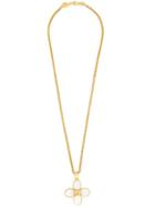 Chanel Pre-owned Cc Stone Chain Necklace - Metallic