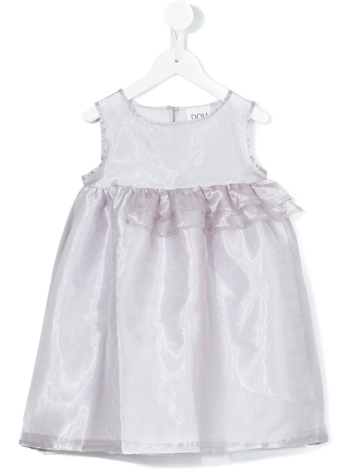 Douuod Kids - Ruffled Party Dress - Kids - Cotton/polyester - 3 Yrs, Grey