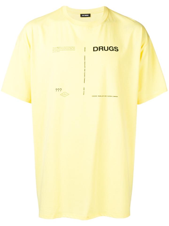 Raf Simons Drugs Print T-shirt - Yellow & Orange