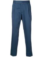 Z Zegna Creased Tapered Trousers - Blue