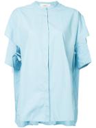 Ports 1961 Mandarin Collar Layered Shirt - Blue