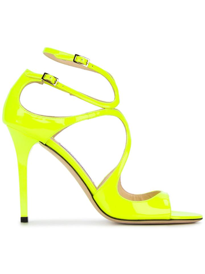 Jimmy Choo Shocking Yellow Lang 110 Sandals - Yellow & Orange