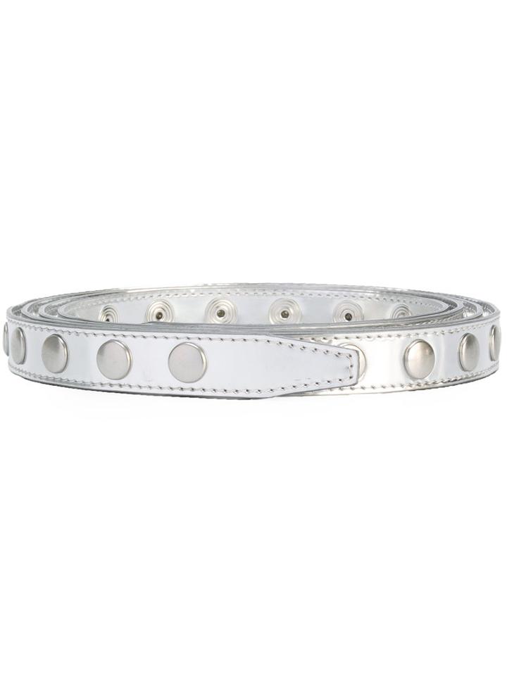 Mm6 Maison Margiela - Metallic (grey) Studded Belt - Women - Polyamide/polyester/polyurethane - One Size, Women's, Polyamide/polyester/polyurethane