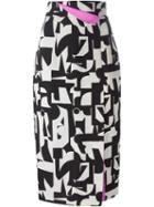 Roksanda Printed Wrap Skirt, Women's, Size: 10, Black, Silk/cotton/linen/flax/acetate