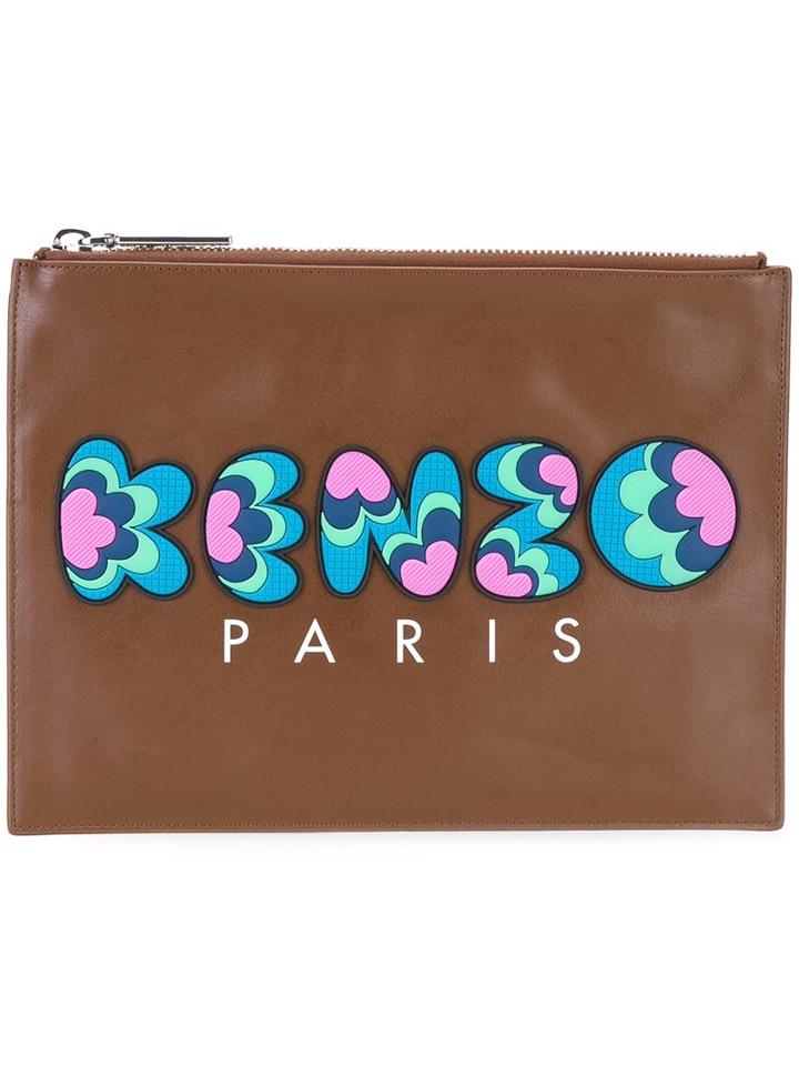 Kenzo 'kenzo Popcorn' Clutch, Women's, Brown