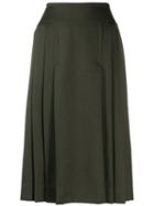 Céline Pre-owned '1970s Pleated Skirt - Green