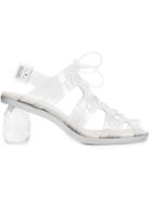 Simone Rocha Faceted Heel Slingback Sandals, Women's, Size: 40, White, Vinyl