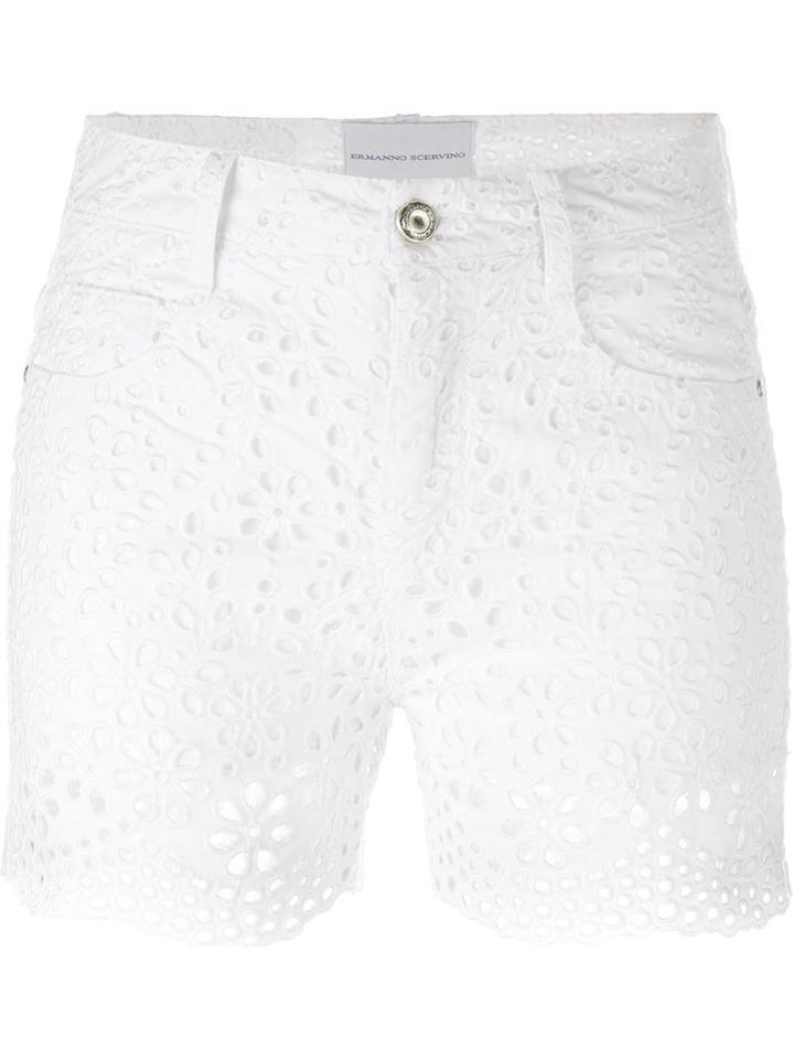 Ermanno Scervino Floral Eyelet Shorts