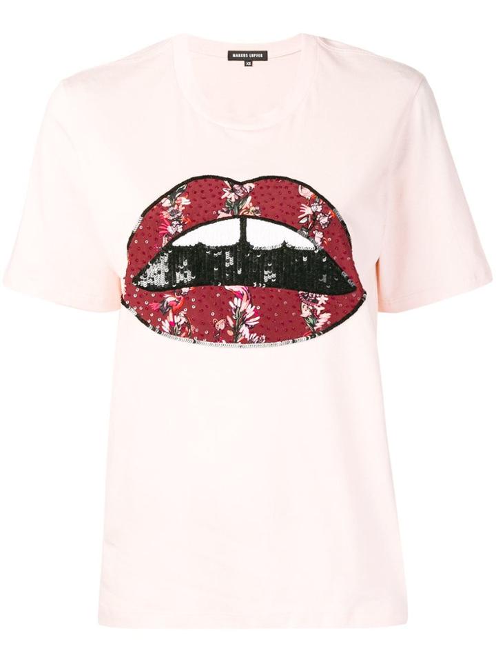Markus Lupfer Alex Jurassic Garden Lip T-shirt - Pink