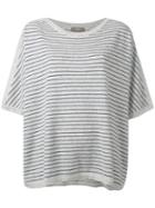 N.peal Oversized Stripe T-shirt, Women's, Size: Medium, Grey, Cashmere