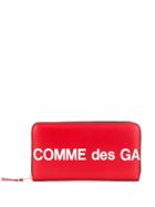 Comme Des Garçons Wallet Rectangular Logo Print Wallet - Red