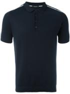 Roberto Collina Striped Sleeve Polo Shirt, Men's, Size: 50, Blue, Cotton