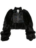 Comme Des Garçons Noir Kei Ninomiya Fur Cropped Jacket - Black