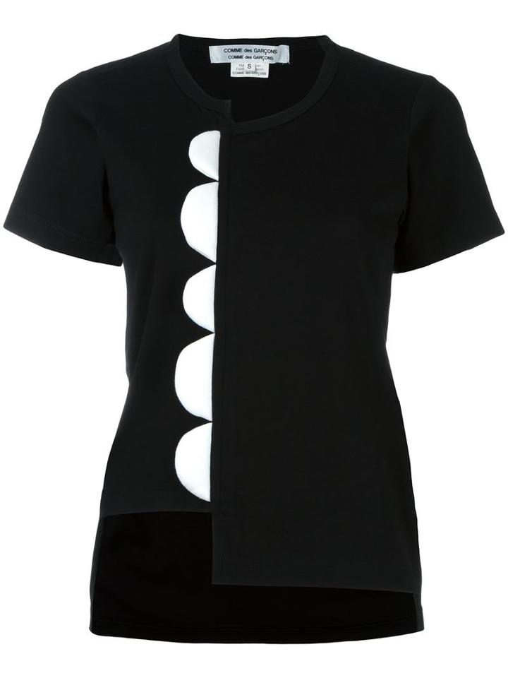 Comme Des Garçons Comme Des Garçons Asymmetric Scalloped T-shirt, Women's, Size: Medium, Black, Cotton