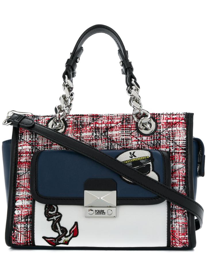 Karl Lagerfeld Captain Karl Tweed Mini Tote - Multicolour