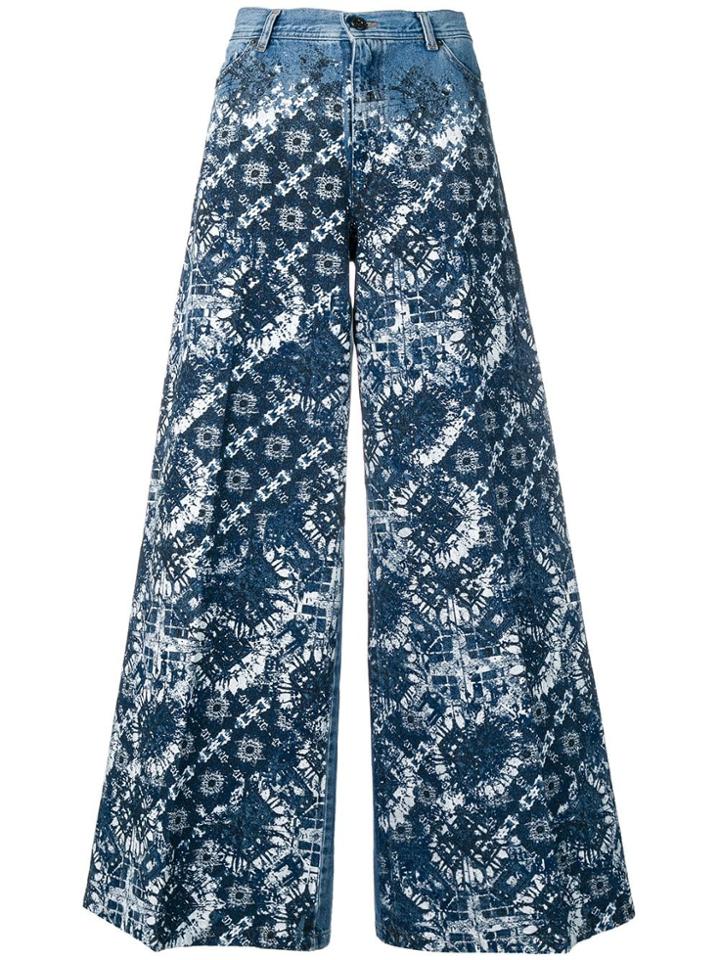 Diesel Black Gold Extra-wide Jeans In Canvas And Denim - Blue