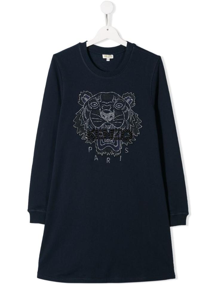 Kenzo Kids Teen Embroidered Sweater Dress - Blue