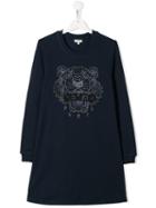 Kenzo Kids Teen Embroidered Sweater Dress - Blue
