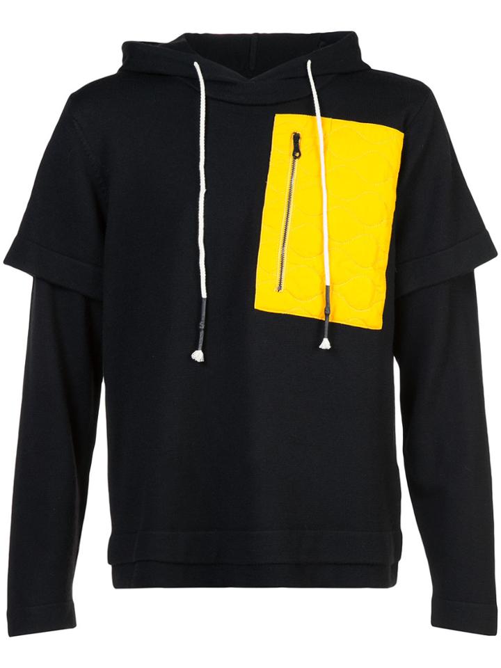 Mostly Heard Rarely Seen Colour-block Hooded Sweatshirt - Black