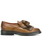 Santoni Fringe Detail Loafers - Brown