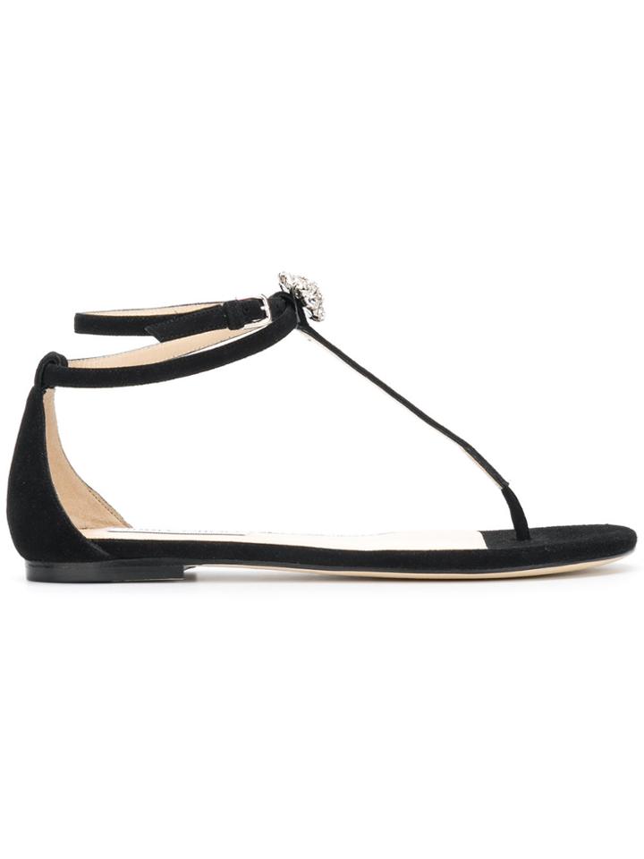Jimmy Choo Afia Flat Sandals - Black