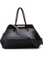 Khourianbeer Sport Tote, Adult Unisex, Black, Wood/leather
