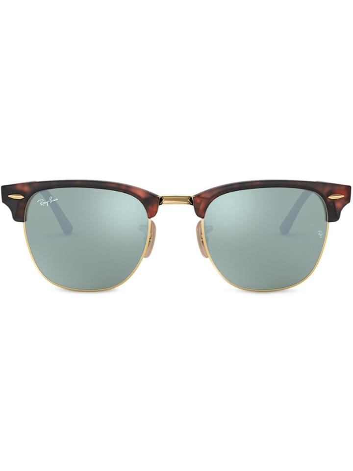 Ray-ban Clubmaster Branded Sunglasses - Silver