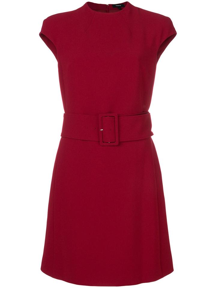 Theory Belted Dress - Red