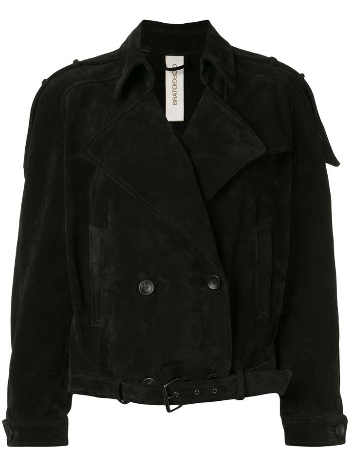 Giorgio Brato Short Double Breasted Jacket - Black