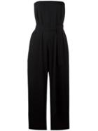 Mcq Alexander Mcqueen Belted Strapless Jumpsuit, Women's, Size: 38, Black, Spandex/elastane/viscose/virgin Wool