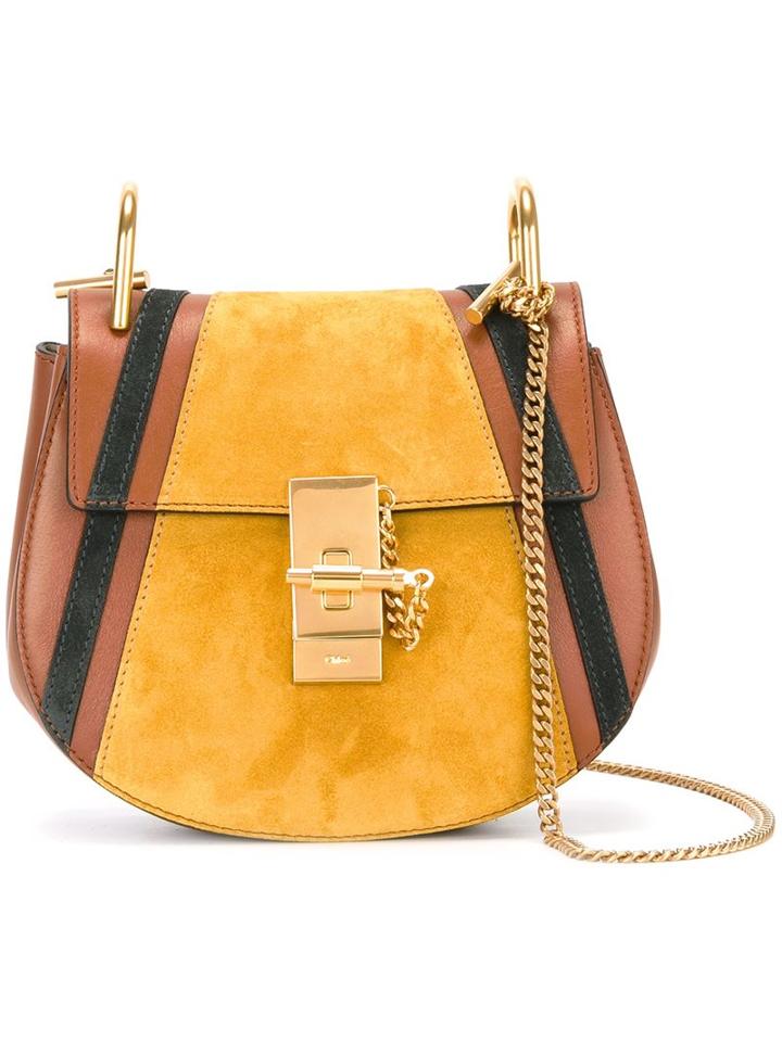 Chloé Patchwork 'drew' Shoulder Bag, Women's, Yellow/orange