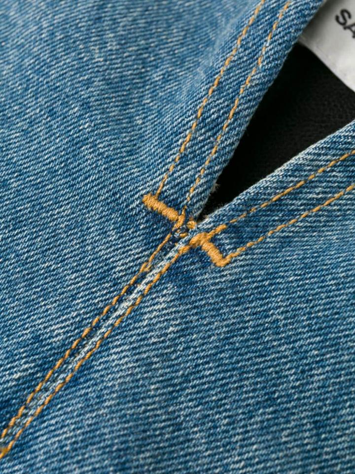 Saint Laurent Strapless Denim Dress - Blue