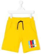 Msgm Kids - Logo Print Track Shorts - Kids - Cotton - 6 Yrs, Yellow/orange