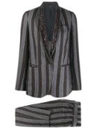 Brunello Cucinelli Striped Trouser Suit - Black