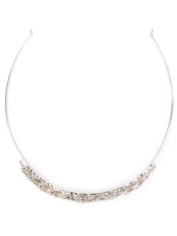 Saint Laurent Diadème Tiara, Women's, Grey, Crystal/brass