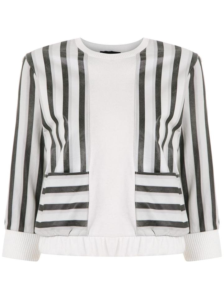 Andrea Bogosian Leather Panelled Sweatshirt - White