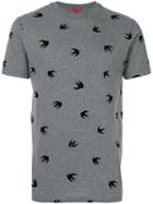 Mcq Alexander Mcqueen - Flocked Swallow T-shirt - Men - Cotton - S, Grey, Cotton