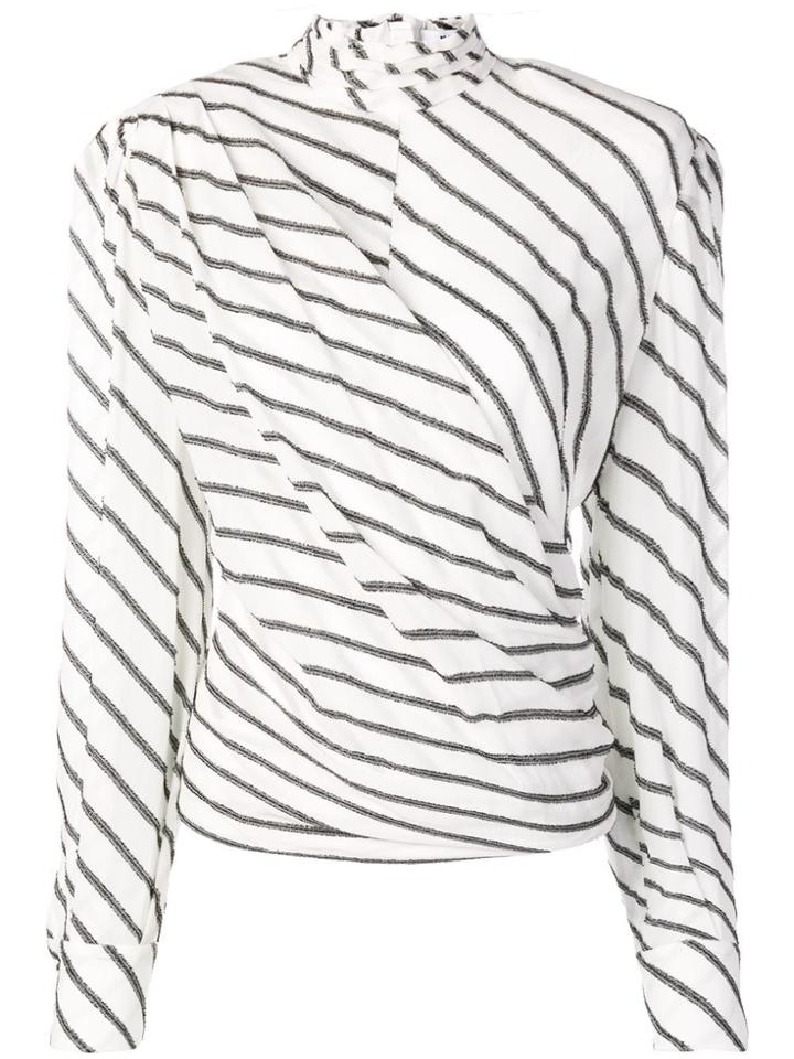 Msgm Glitter Striped Blouse - White