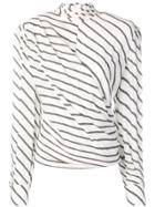 Msgm Glitter Striped Blouse - White