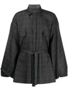 Fumito Ganryu Check Print Shirt - Grey